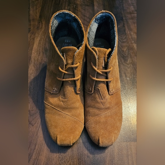 Tom's brown suede wedges - Picture 2 of 5